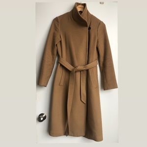 Babaton XXS belted camel coat.
